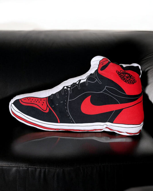 "RETRO 1" BLACK AND RED PILLOW